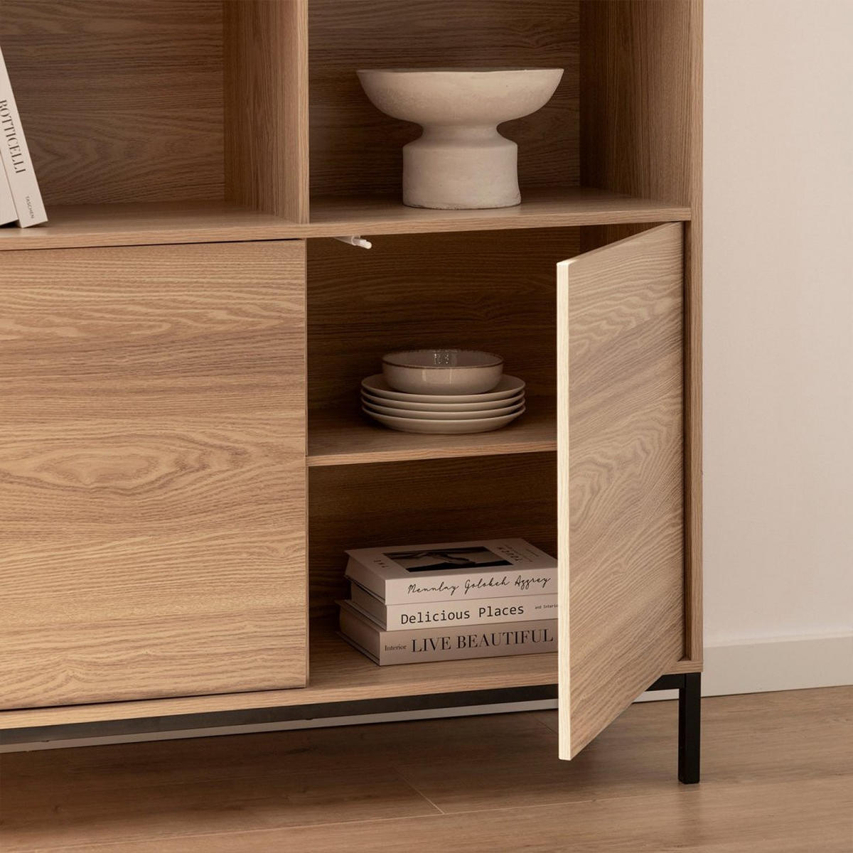 BÜCHERREGAL Remi Natürlich 100 cm x 175 cm - Naturfarben, Holzwerkstoff (100/175/35cm) - Klast Home