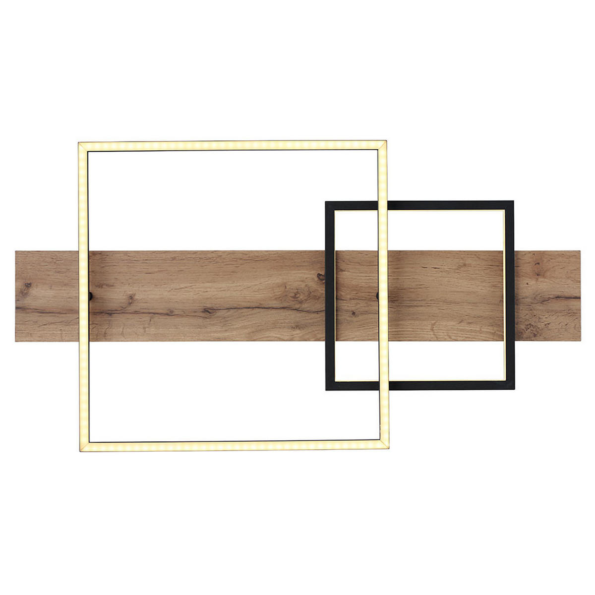 LED DECKENLEUCHTE Vanni Schwarz Holzoptik - Braun, Metall (75/40/10cm) - Globo Lighting