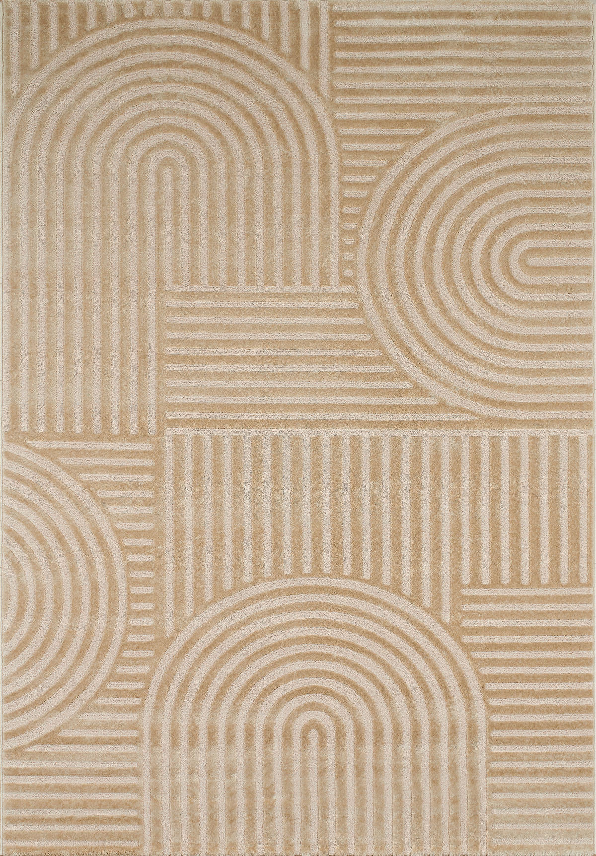 TEPPICH mit Bogenmuster in Beige Bianca 160x230 cm - Beige, Textil (160/230cm) - Nazar Rugs
