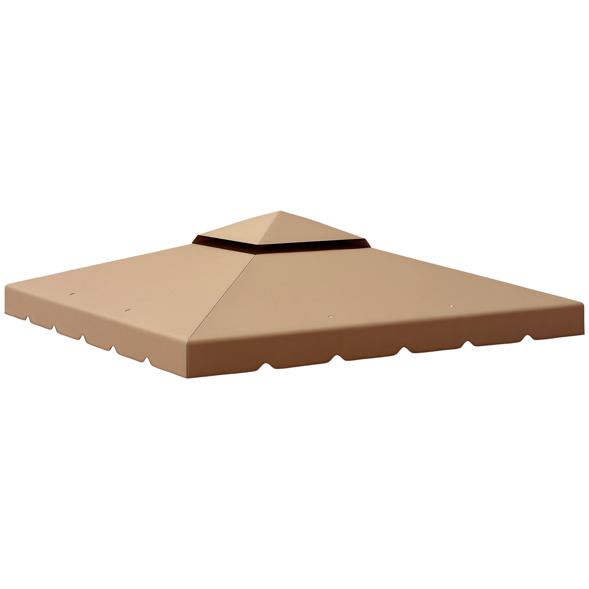 ERSATZDACH, für 3x3 m Pavillon mit Doppeldach und 8 Abflusslöchern, khaki - Multicolor, Kunststoff (300/300cm) - FORIOUS