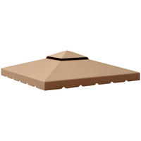 ERSATZDACH, für 3x3 m Pavillon mit Doppeldach und 8 Abflusslöchern, khaki - Multicolor, Kunststoff (300/300cm) - FORIOUS
