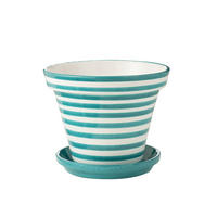 BLUMENTOPF GRANADA STRIPES - Töpferei - Aqua - XL - Ø 50 cm - Multicolor, Keramik (50/40cm) - J-Line