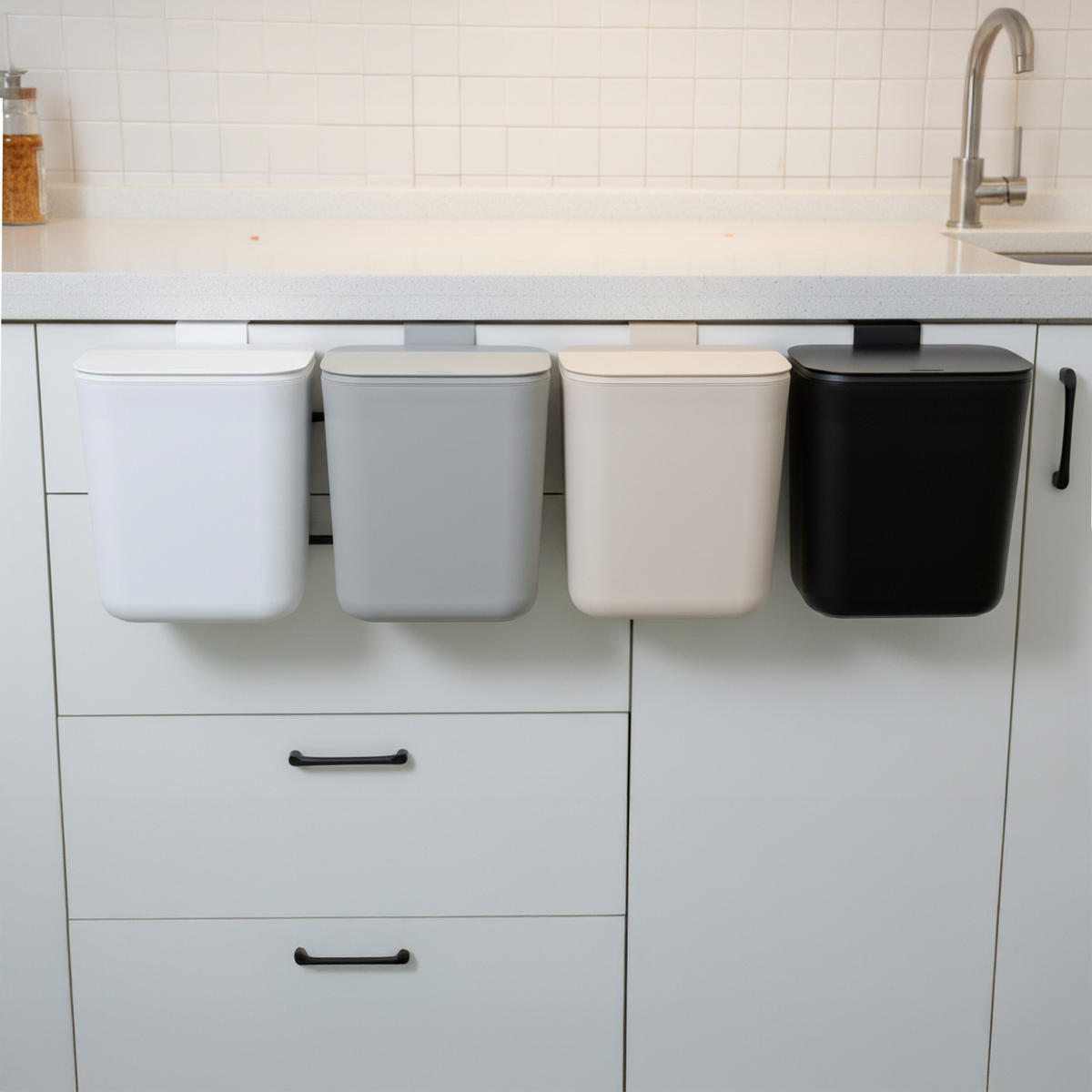 KÜCHENMÜLLEIMER 9L - Grau, Kunststoff (26/28.5/15.5cm) - Relaxdays