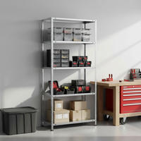 SCHRAUBREGAL PANDA | HxBxT 180x90x30cm | 5 Fachböden | Fachlast 75kg | Verzinkt - Silberfarben, Metall (90/180/30cm) - PROREGAL