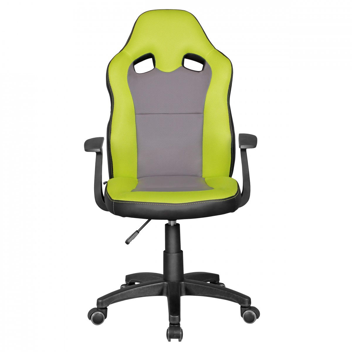 KINDERDREHSTUHL Racing Ergonomisch Höhenverstellbar FAST, Grün 60x60x112 cm - Schwarz/Grün, Kunststoff/Textil (60/112/60cm) - KADIMA DESIGN