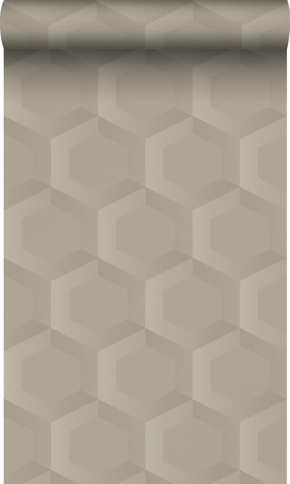 TAPETE 3D Wabenmuster 53 cm x 10.05 m - Beige, Papier (53/1000cm) - Origin Wallcoverings