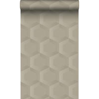 TAPETE 3D Wabenmuster 53 cm x 10.05 m - Beige, Papier (53/1000cm) - Origin Wallcoverings