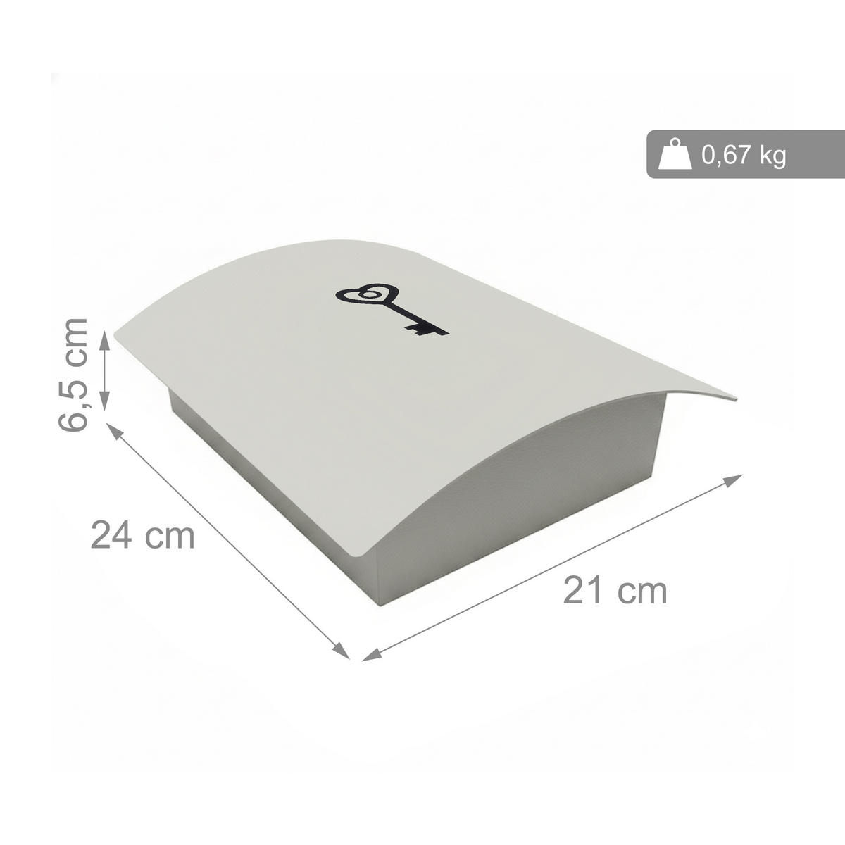 SCHRÁNKA na klíče - bílá, kov (21/24/6.5cm) - Relaxdays
