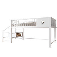 HOCHBETT 90/200 cm aus Metall mit Stauraumleiter Weiß - Weiß, Metall (90/200cm) - OKMYHOME