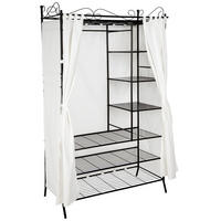 METALL-GARDEROBENSCHRANK ,112 x 207 x 57 cm,schwarz - Schwarz, Metall (57/207/112cm) - tectake