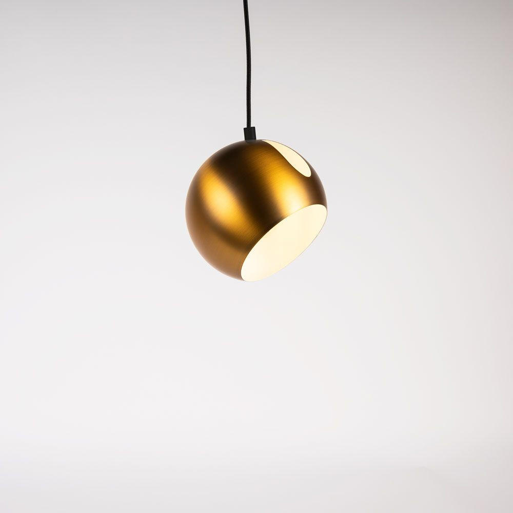 GALERIELEUCHTE Ball 5m Abhängung Gold/Schwarz Ø 20cm - Goldfarben/Schwarz, Metall (20/20/13cm) - s.luce