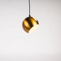 GALERIELEUCHTE Ball 5m Abhängung Gold/Schwarz Ø 20cm - Goldfarben/Schwarz, Metall (20/20/13cm) - s.luce