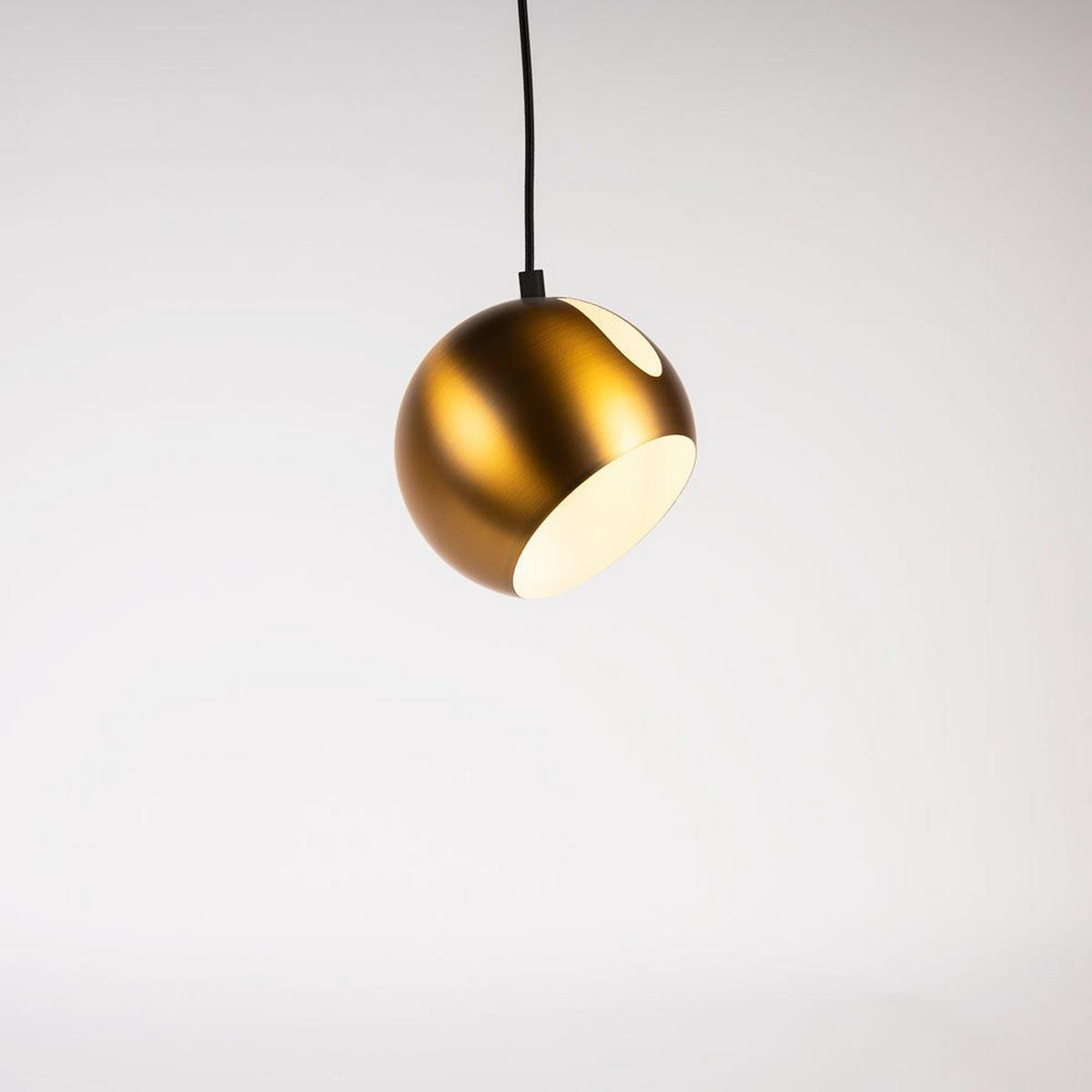 GALERIELEUCHTE Ball 5m Abhängung Gold/Schwarz Ø 20cm - Goldfarben/Schwarz, Metall (20/20/13cm) - s.luce