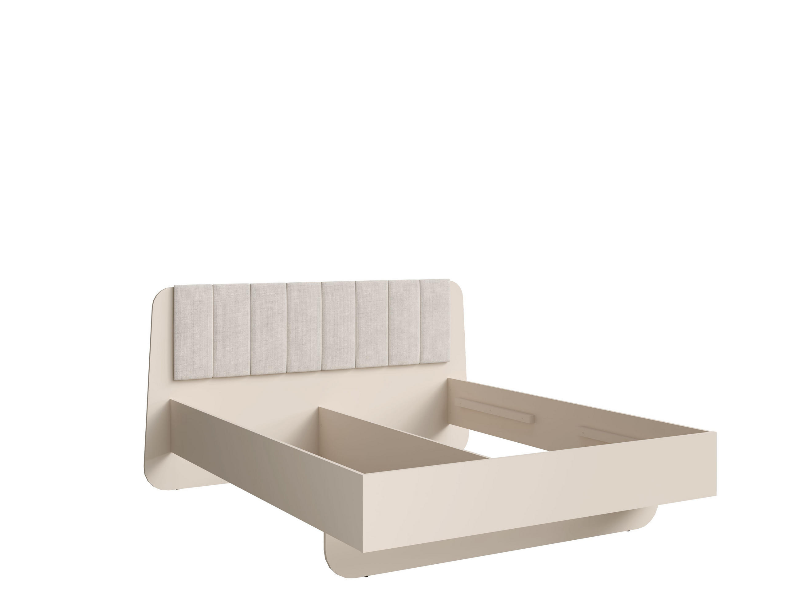 BETT LEVARO – 180×200 cm mit Lattenrost, ohne Bettkasten Wüstensand - Sandfarben, Holzwerkstoff (180/200cm) - Milaros Markt