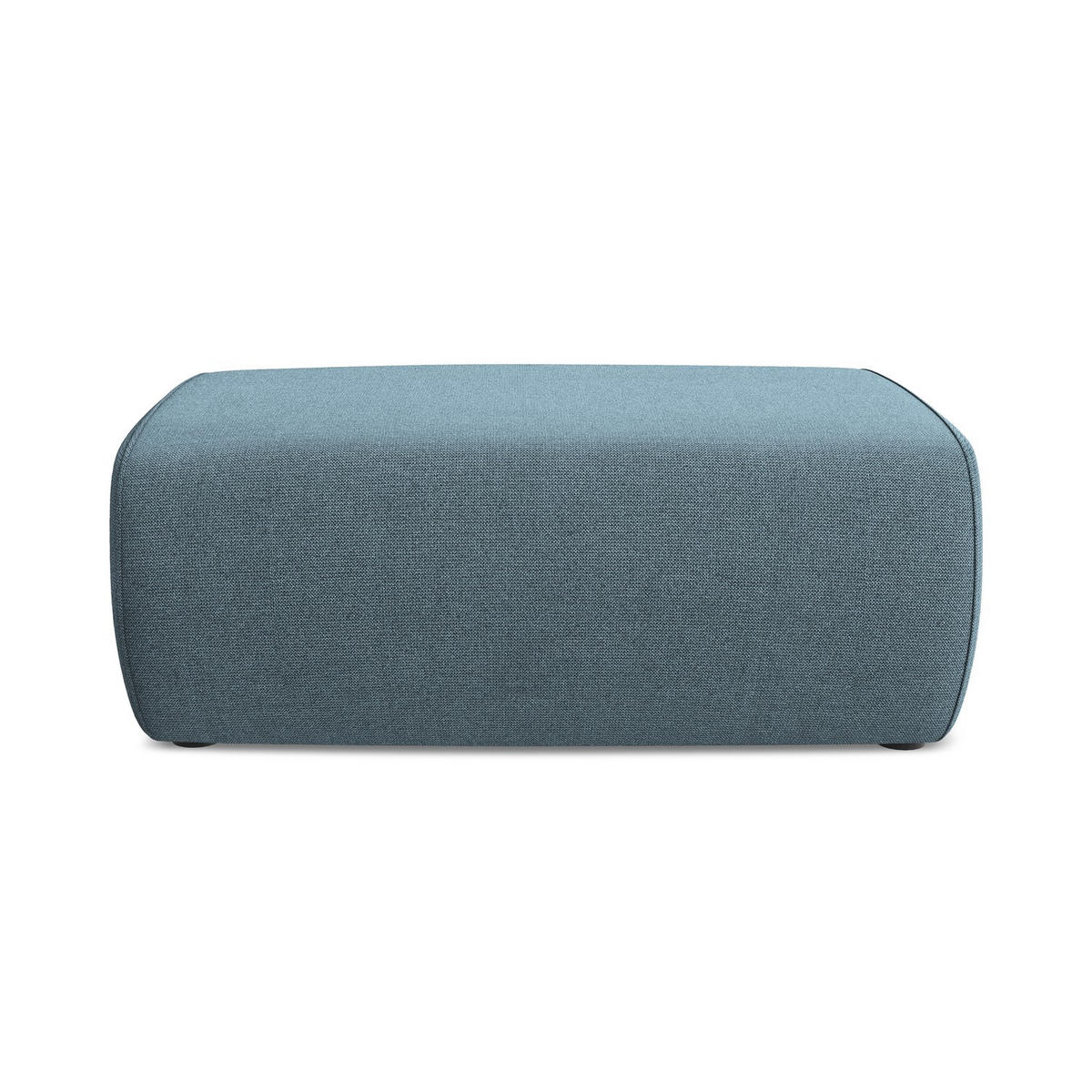 POUF Strukturstoff Stoff Blau - Blau/Schwarz, Kunststoff/Textil (102/40/62cm) - LaMiaSofa