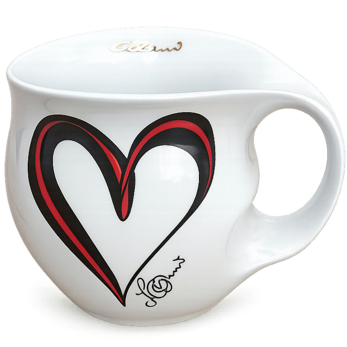 KAFFEEBECHER XXL Heart gold - Multicolor, Keramik (0.6L) - Luigi Colani Porzellan