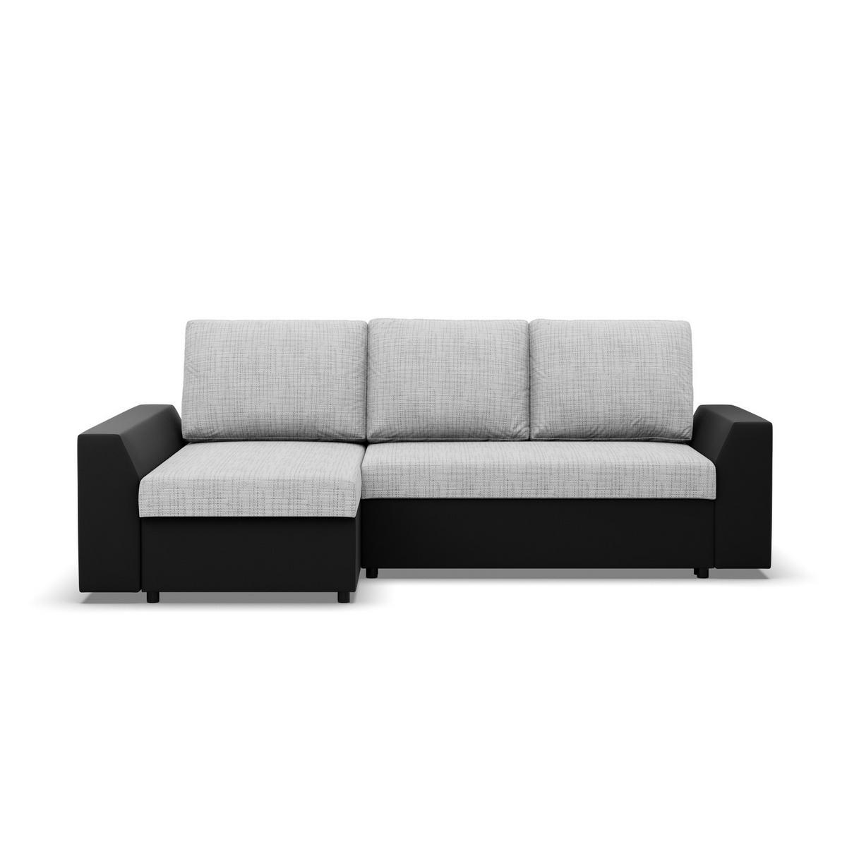 ECKSOFA MIT SCHLAFFUNKTION LUGO BONELL Grau/Schwarz - Schwarz/Grau, Textil (140/243cm) - Mebligo