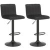BARHOCKER 2er Set Samt schwarz - Schwarz, Textil/Metall (41/87/49cm) - CLP