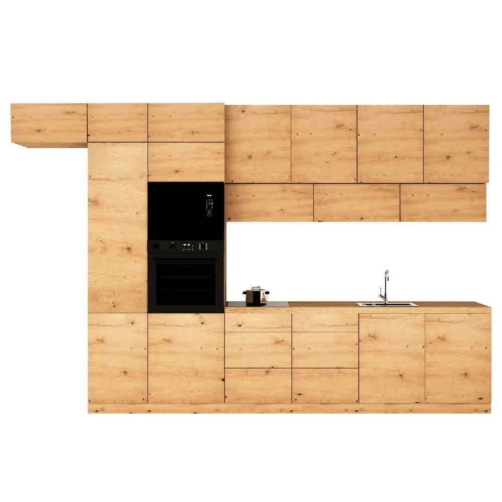 KÜCHENZEILE 400 cm - Langen KL4-M400 in Artisan Eiche - Eiche Artisan, Holz (400/248/58cm)