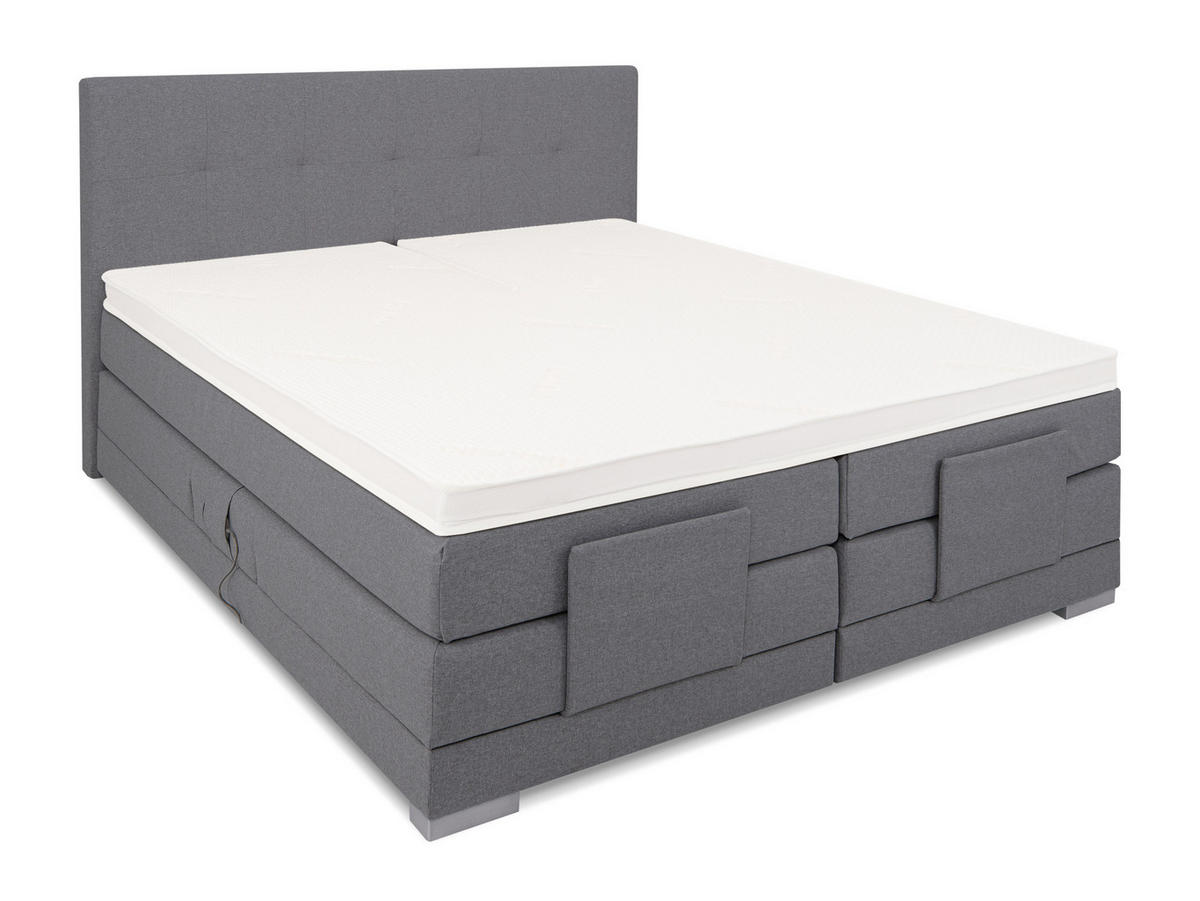 TOPPER SPLIT für elektrische Boxspringbetten PremiumPLUS - Weiß, Textil (180/210cm) - wonello