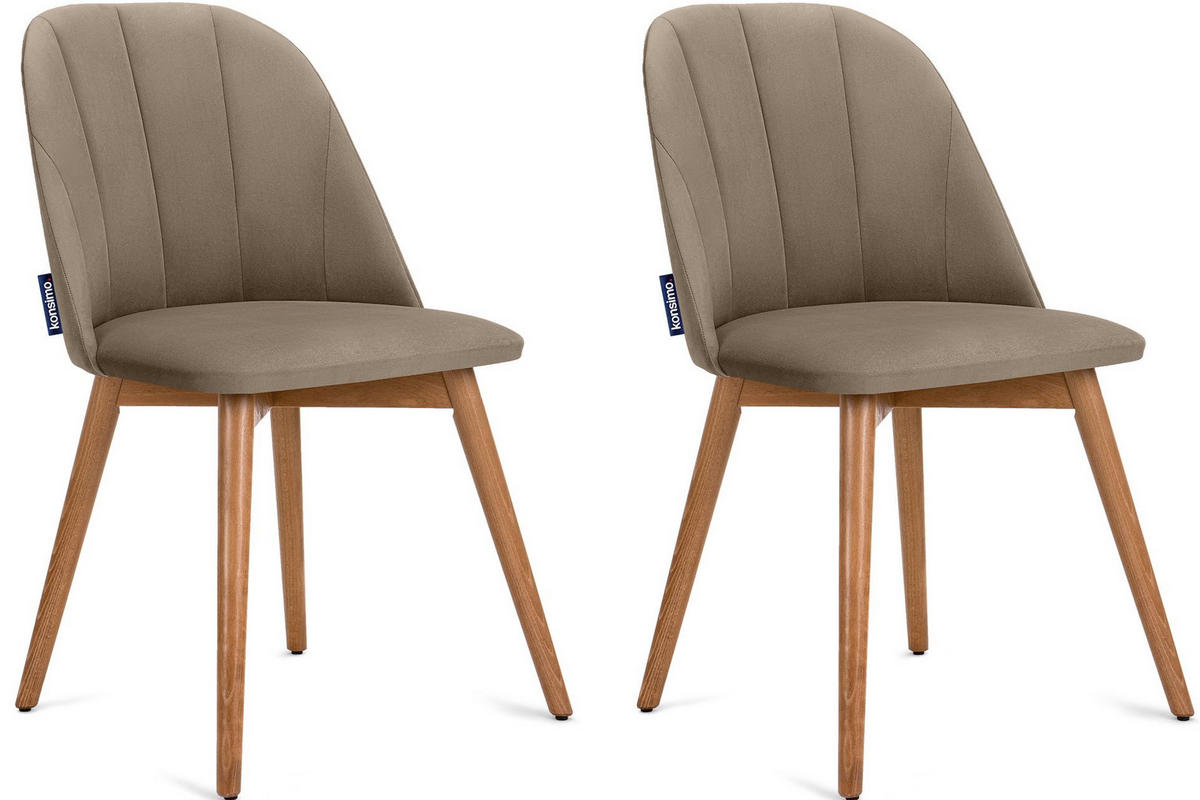 STUHL-SET BAKERI Esszimmerstühle 2 St, beige - Beige, Holz/Buchenholz (48/86/44cm) - KONSIMO®