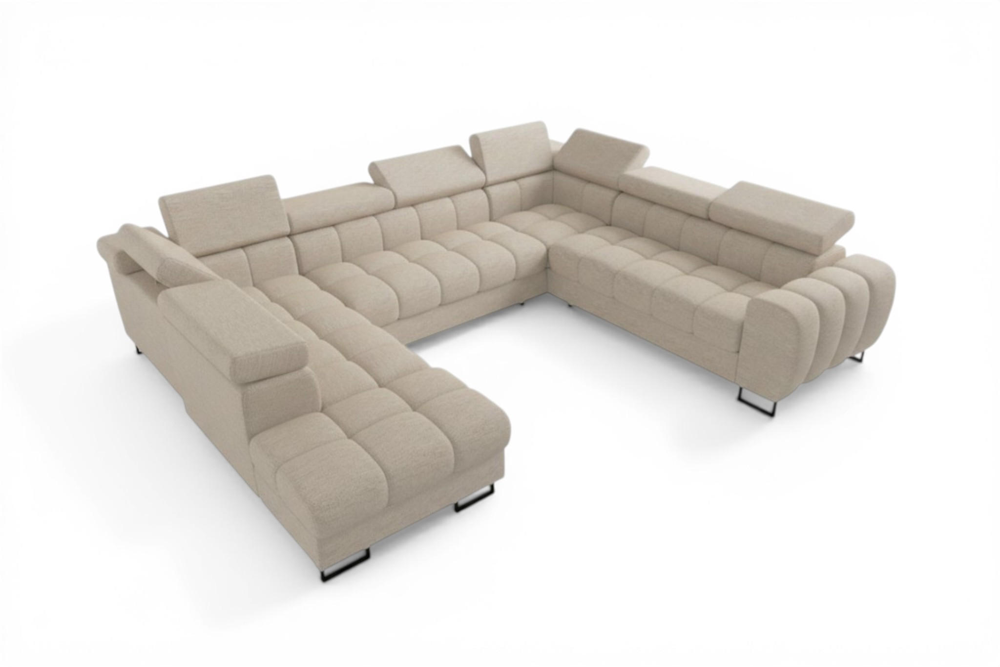 Fun Möbel Wohnlandschaft Creme 265x95x350 cm
