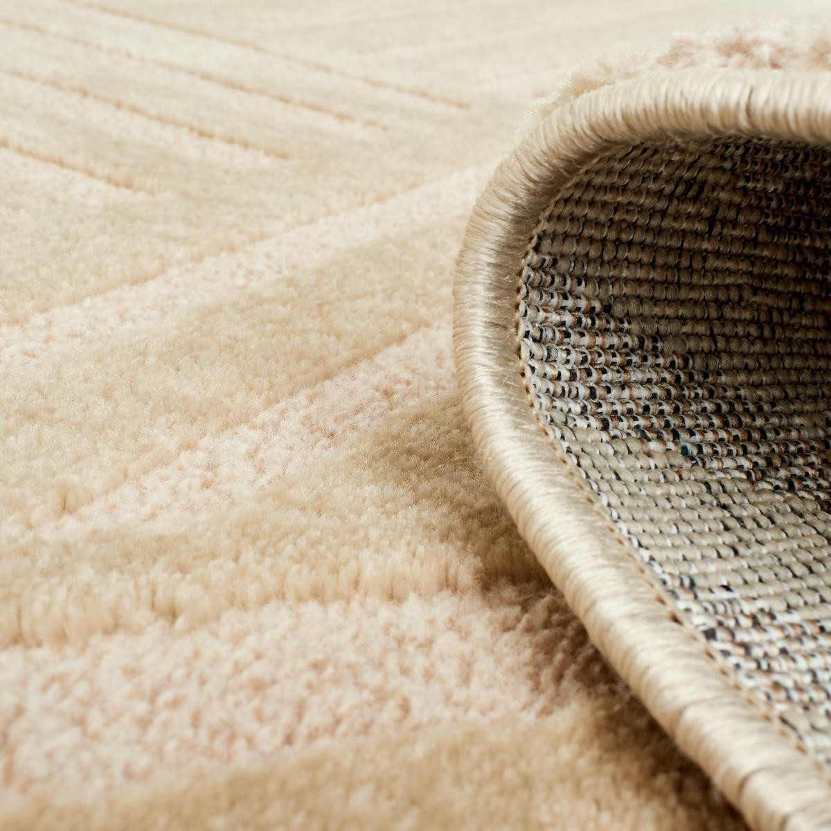 TEPPICH mit Bogenmuster in Beige Bianca 80x150 cm - Beige, Textil (80/150cm) - Nazar Rugs
