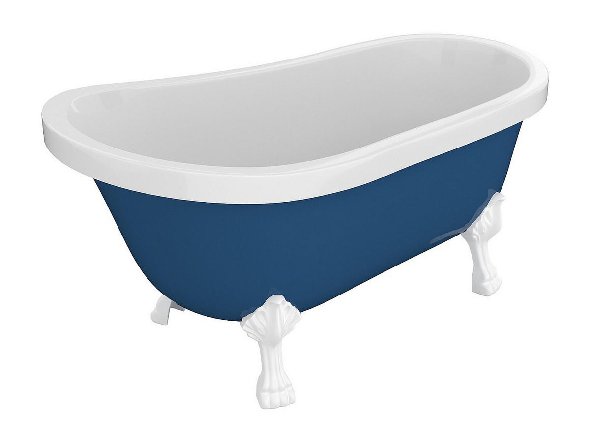 FREISTEHENDE Badewanne mit Füßen - 1 Person - acryl - blau Nisos - Blau, Kunststoff (145/77/74cm) - Vente-Unique