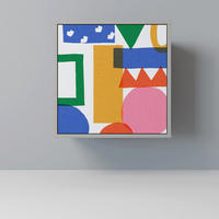 SIDEBOARD GEOMETRIC GLIMMER, Grau, 57,5x42x57,5 cm, Ohne Füße - Multicolor/Grau, Holzwerkstoff (57.5/57.5/42cm) - SpaceRebels