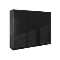 SCHWEBETÜRENSCHRANK Derby II - Schwarz, Holzwerkstoff/Metall (200/215/58cm) - MIRJAN24