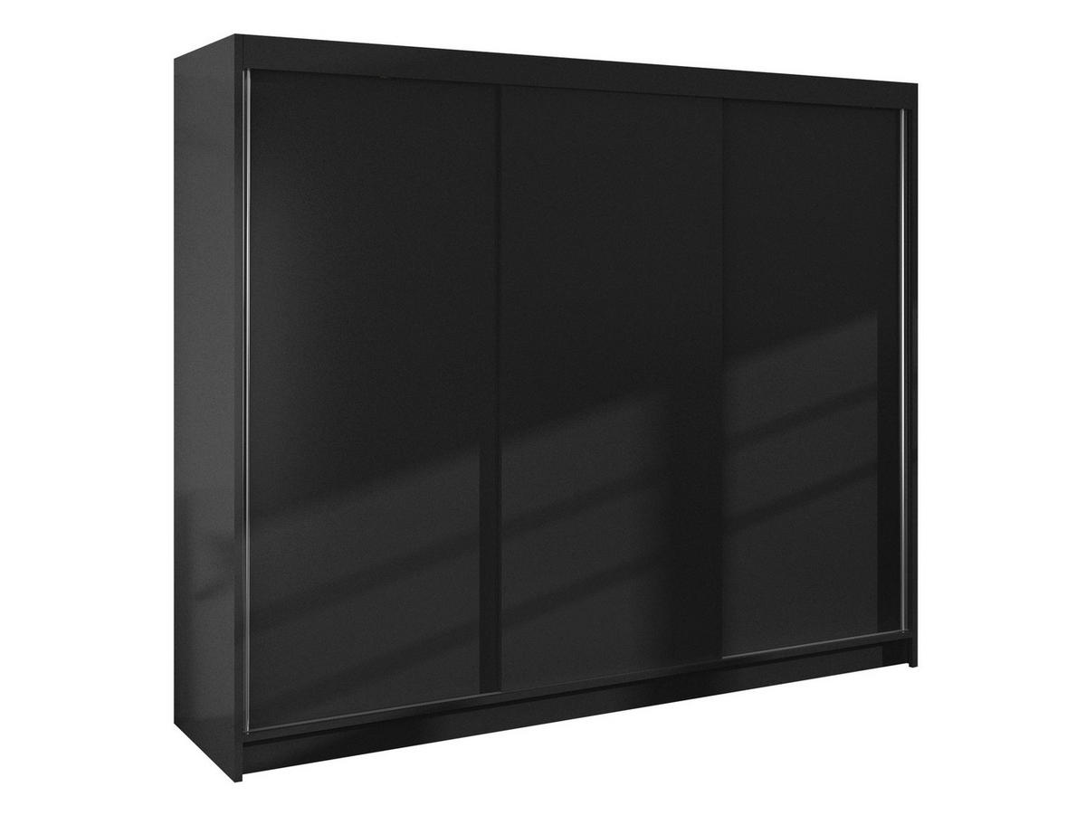 SCHWEBETÜRENSCHRANK Derby II - Schwarz, Holzwerkstoff/Metall (200/215/58cm) - MIRJAN24