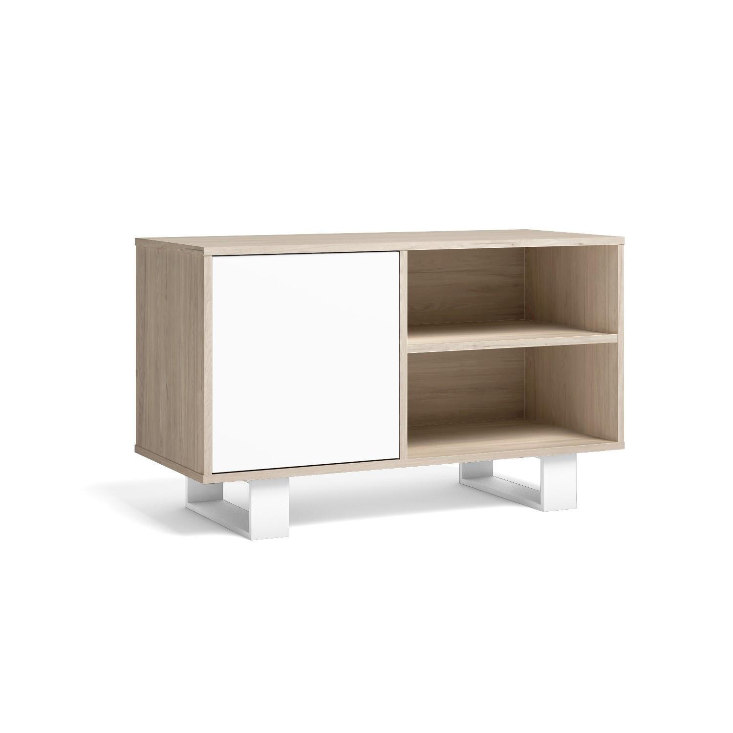 Skraut Home Lowboard, Eiche, Weiß 95x57x40 cm