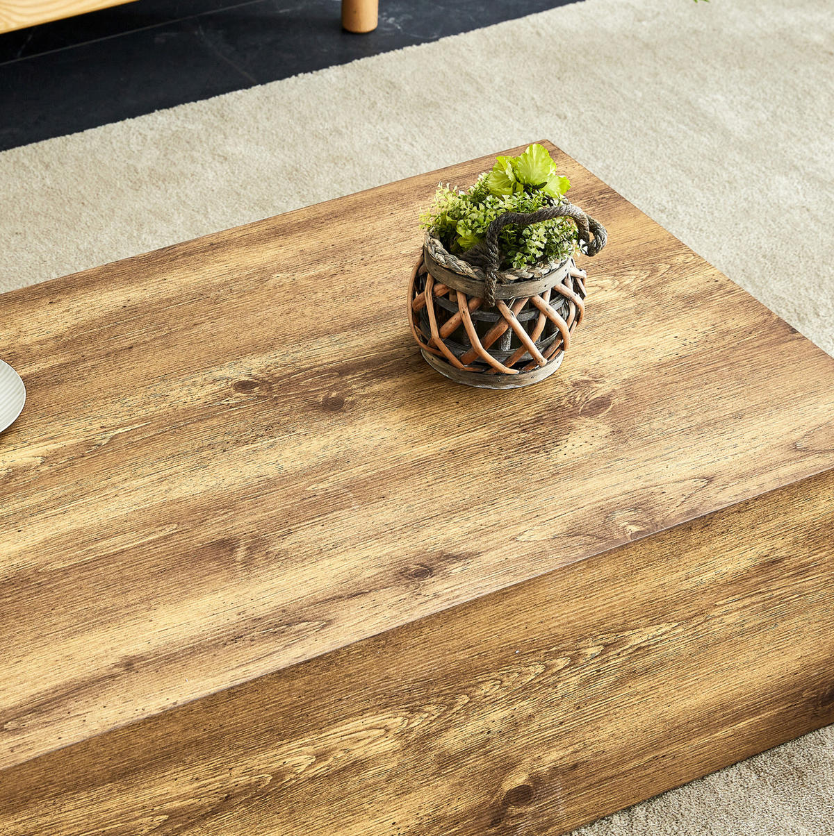 COUCHTISCH 90/50 cm aus MDF in Holzoptik – rechteckig, montiert geliefert - Kieferfarben, Holzwerkstoff (90/50/30cm) - BEAOK