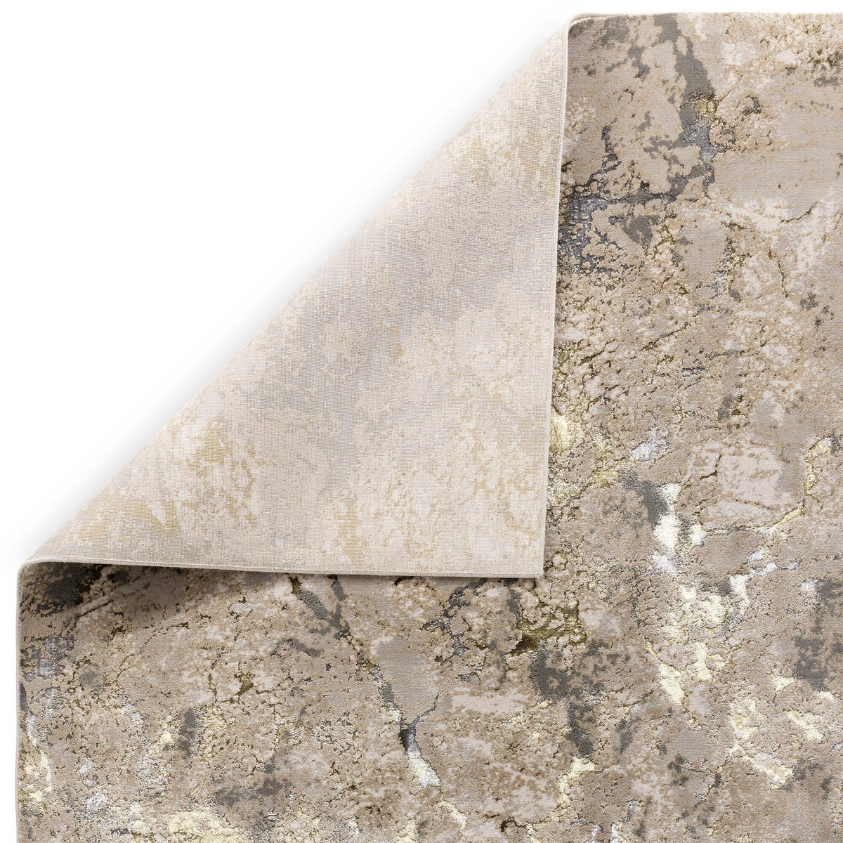 TEPPICH Hochglanz Metallic abstrakt Galaxie-Design pflegeleicht strapazierfähig COMO-Varenna, Gold 200x290 cm - Goldfarben, Textil (200/290cm) - KADIMA DESIGN