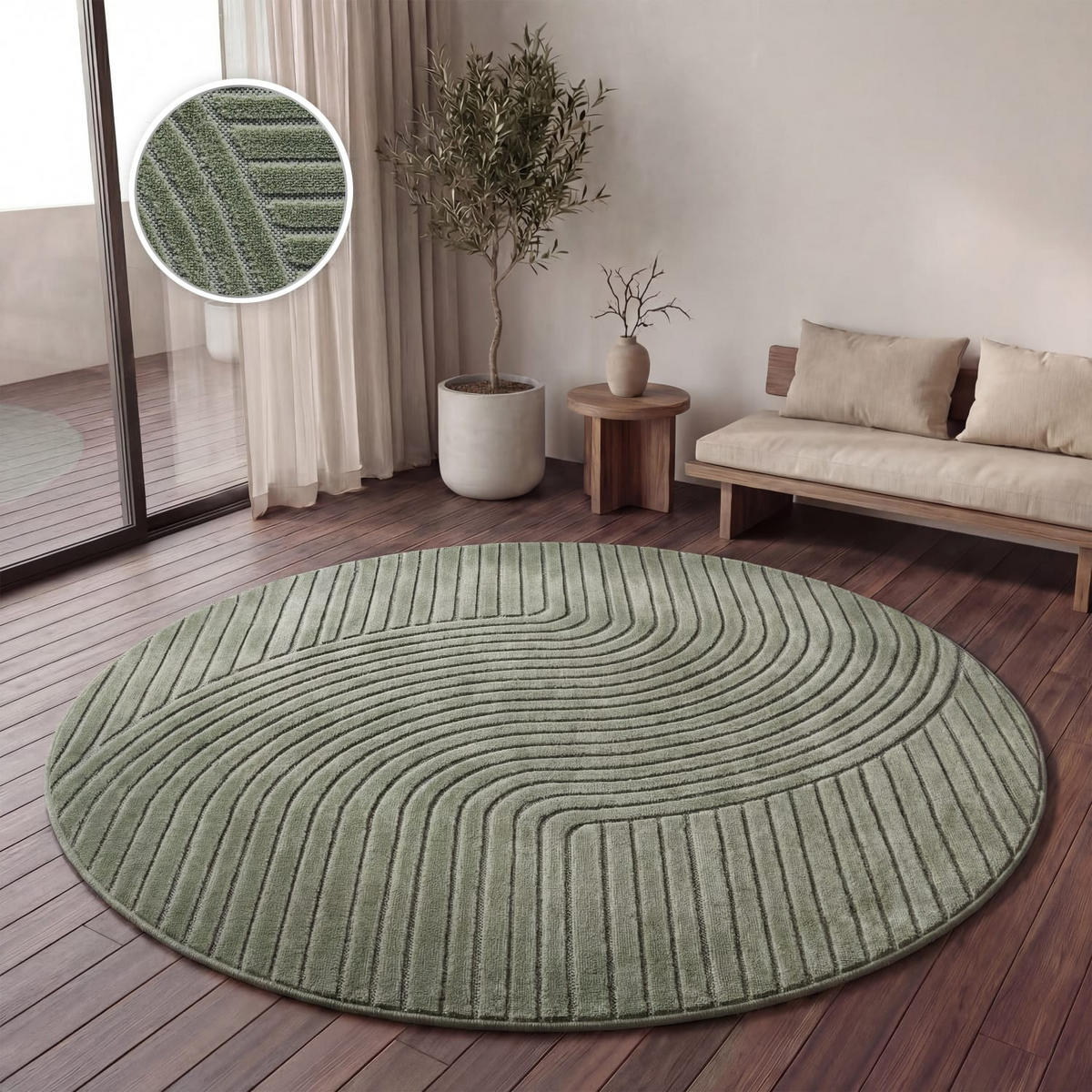 OUTDOORTEPPICH 160/160 cm Cotton 233 - Grün, Kunststoff (160/160cm) - Paco Home