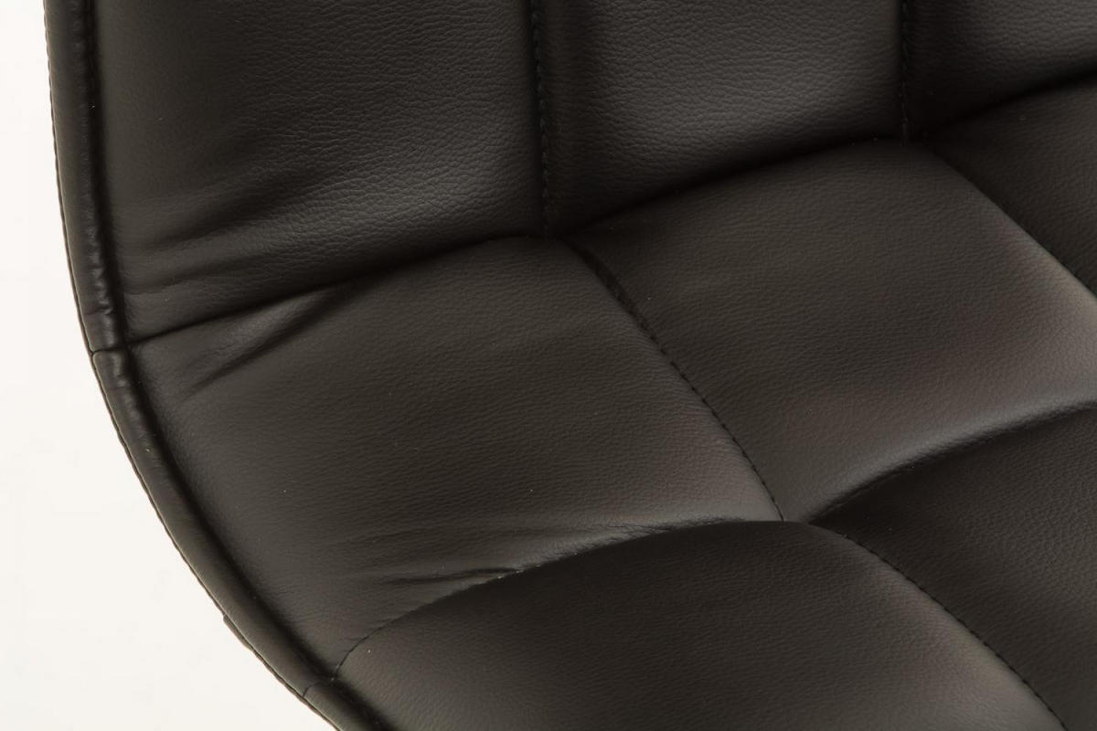 DREHSTUHL Lederlook schwarz - Chromfarben/Schwarz, Textil/Metall (43/90/56cm) - CLP
