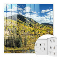 SCHLÜSSELBOX Weiß 30x30 cm – Türöffnung nach rechts - Herbstlandschaft - Grün, Metall (30/30/5cm) - TULUP
