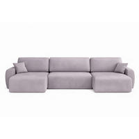 ECKSOFA Mit Schlaffunktion Und Bettkasten U-Form Ariel U, Veloursstoff Salvador, Grau - Grau, Holz (342/142cm) - Kaiser Möbel