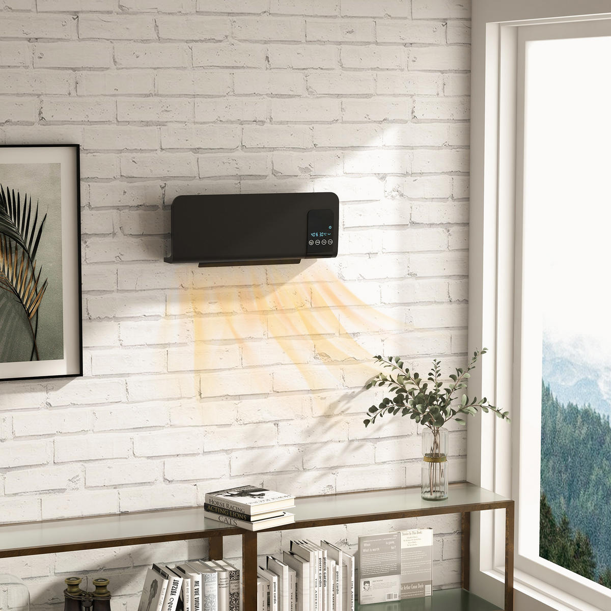 WANDHEIZLÜFTER DE-17073 PTC 1000/2000 W Schwarz - Schwarz, Kunststoff (12/21.5/54.5cm) - ComfortXL