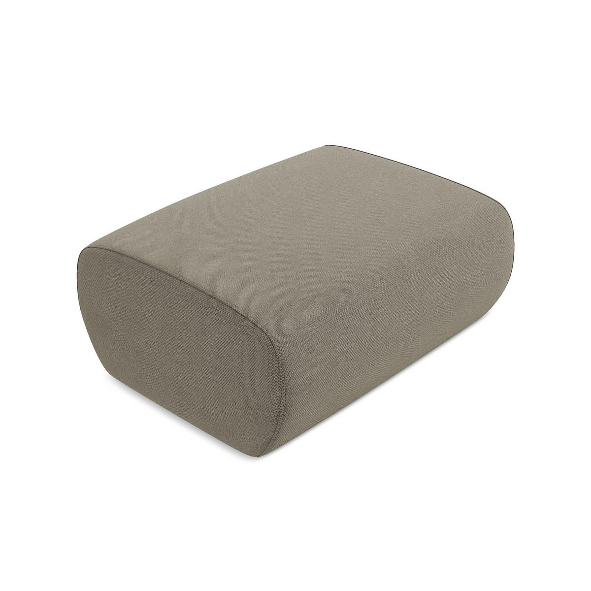POUF Strukturstoff Stoff Beige - Beige/Schwarz, Kunststoff/Textil (102/40/62cm) - LaMiaSofa