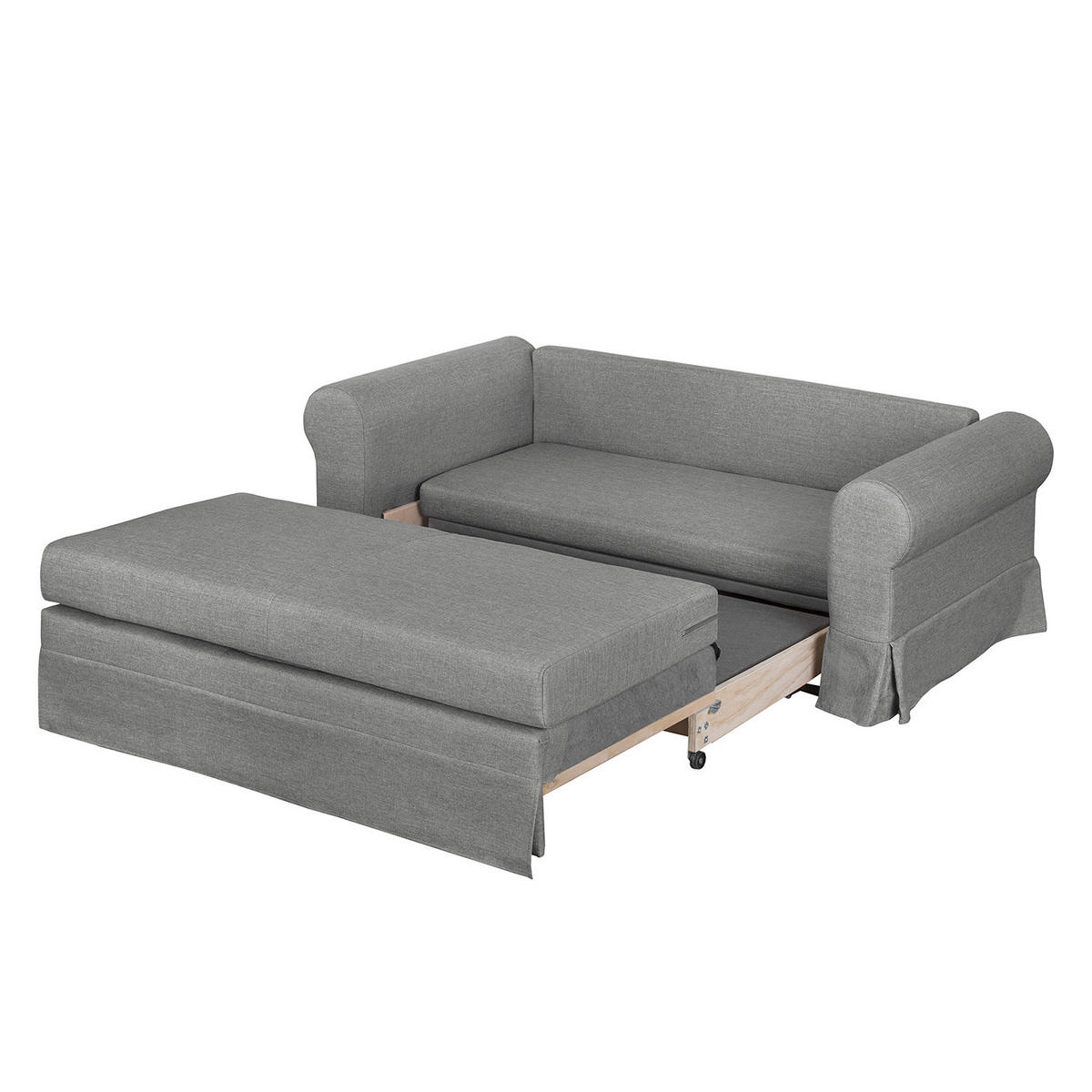 SCHLAFSOFA mit Husse - Grau, Textil (205/90/90cm) - home24