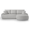 ECKSOFA Teddy L Hellgrau, Bouclé-Stoff, rechts - Hellgrau/Schwarz, Textil (270/170cm) - Beautysofa
