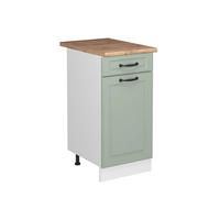 SPODNÍ SKŘÍŇKA KUCHYŇSKÉ LINKY R-Line, Mint venkovský dům/Bílá, 40 cm pracovná doska Dub Goldkraft - bílá/zelená barva, kompozitní dřevo (40/81.6/60cm) - Vicco