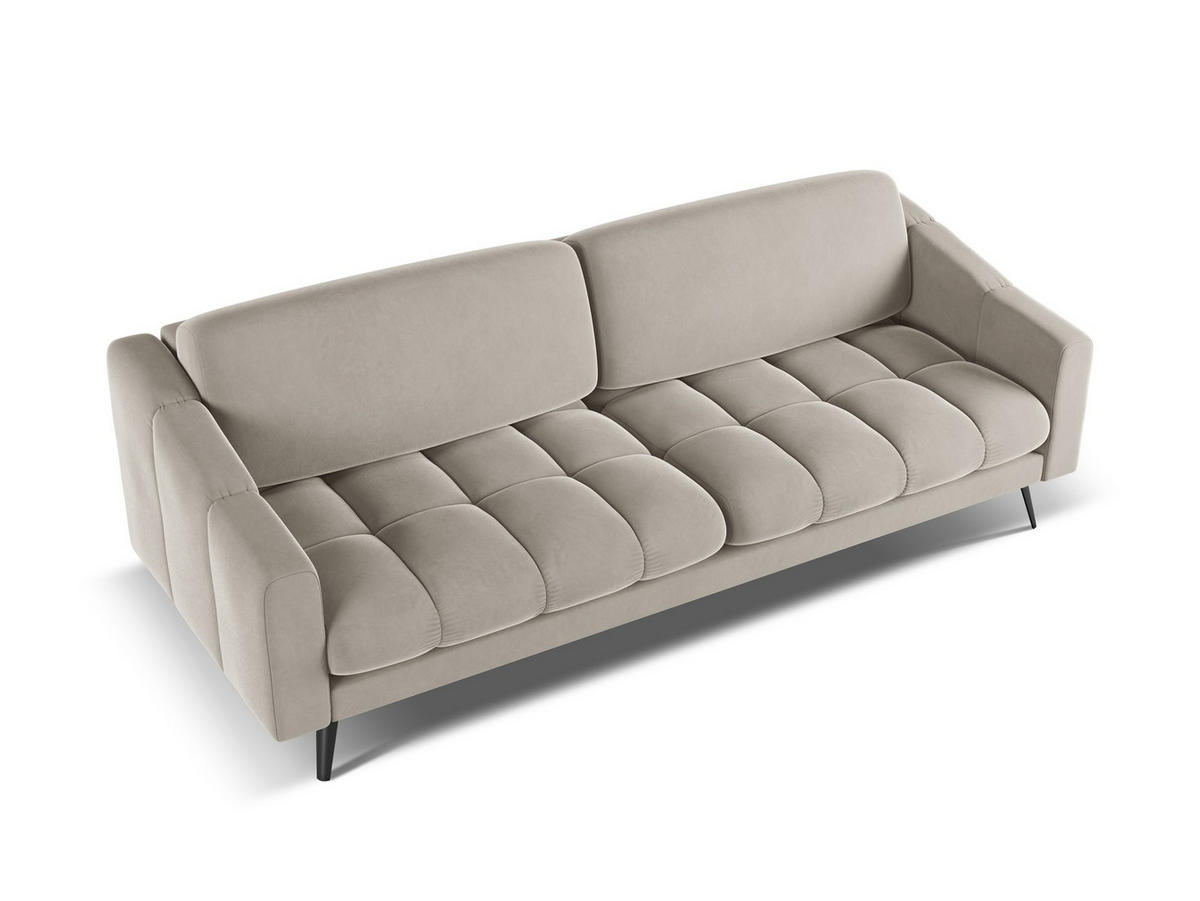 4-SITZER-SOFA Samt Stoff Grau - Taupe/Schwarz, Textil/Metall (238/80/95cm) - Makamii