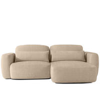 ECKSOFA rechts ELOSA - Beige, Holz/Textil (245/165cm) - KONSIMO®