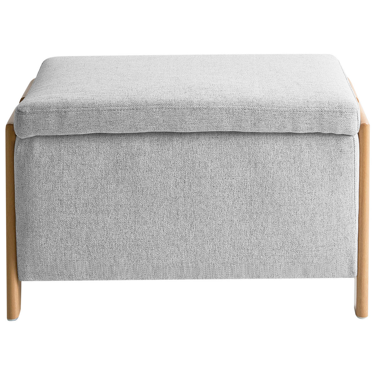 SITZBANK Grau Edland - Hellgrau/Braun, Textil (75/44/43cm) - Beliani