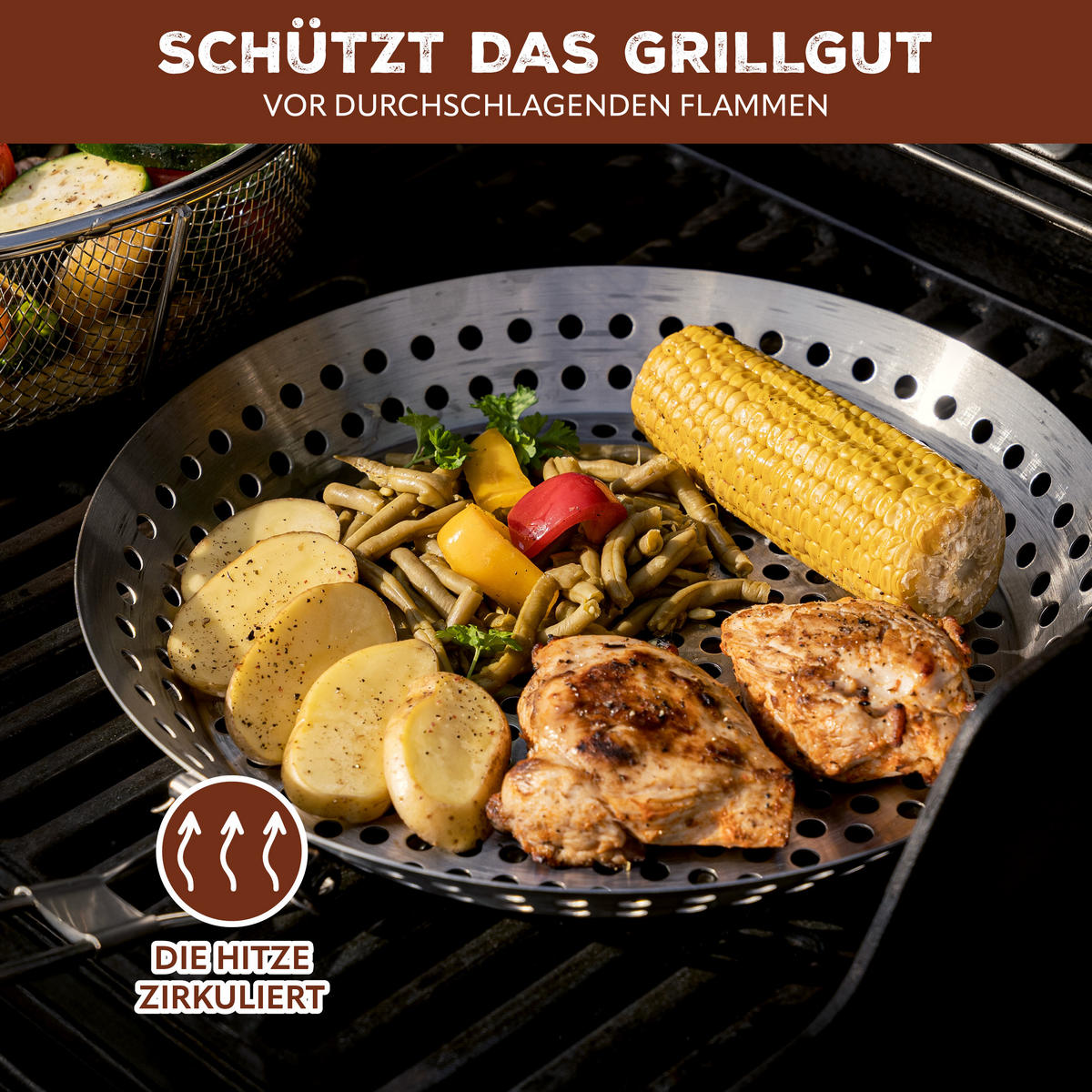GRILLPFANNE, silber, Edelstahl - Edelstahlfarben, Metall (30.5/3.7/55.5cm) - bremermann