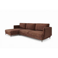 ECKSOFA Helmer Max In Stoff Vibe - Braun, Holzwerkstoff/Textil (164/323cm) - Fun Möbel