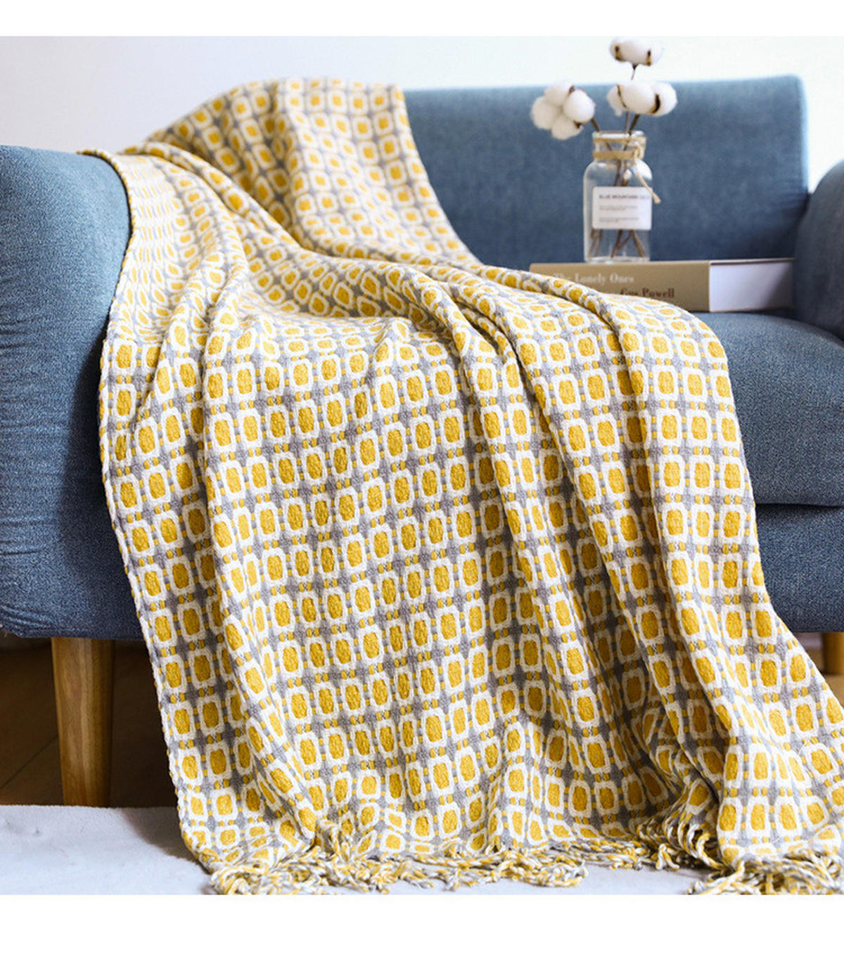 WOHNDECKE – 130 x 152 cm – Gelb - Gelb, Textil (150/130cm)