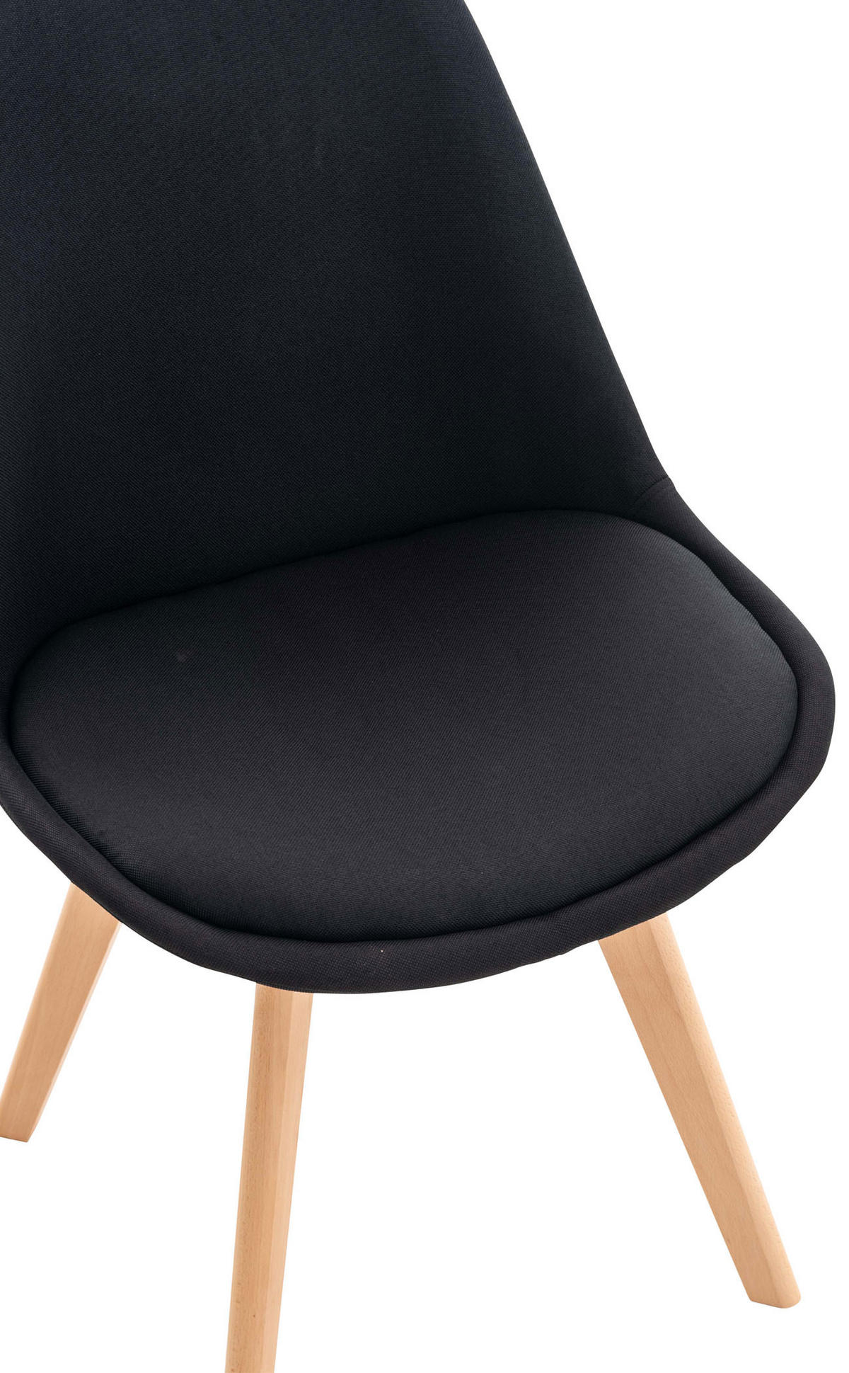 STUHL Stoff schwarz - Eukalyptusholzfarben/Schwarz, Holz/Textil (49/83/50cm) - CLP
